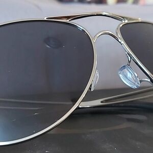 Oakley 004054 Caveat 60 Grey & Polished Chrome Aviator Sunglasses
